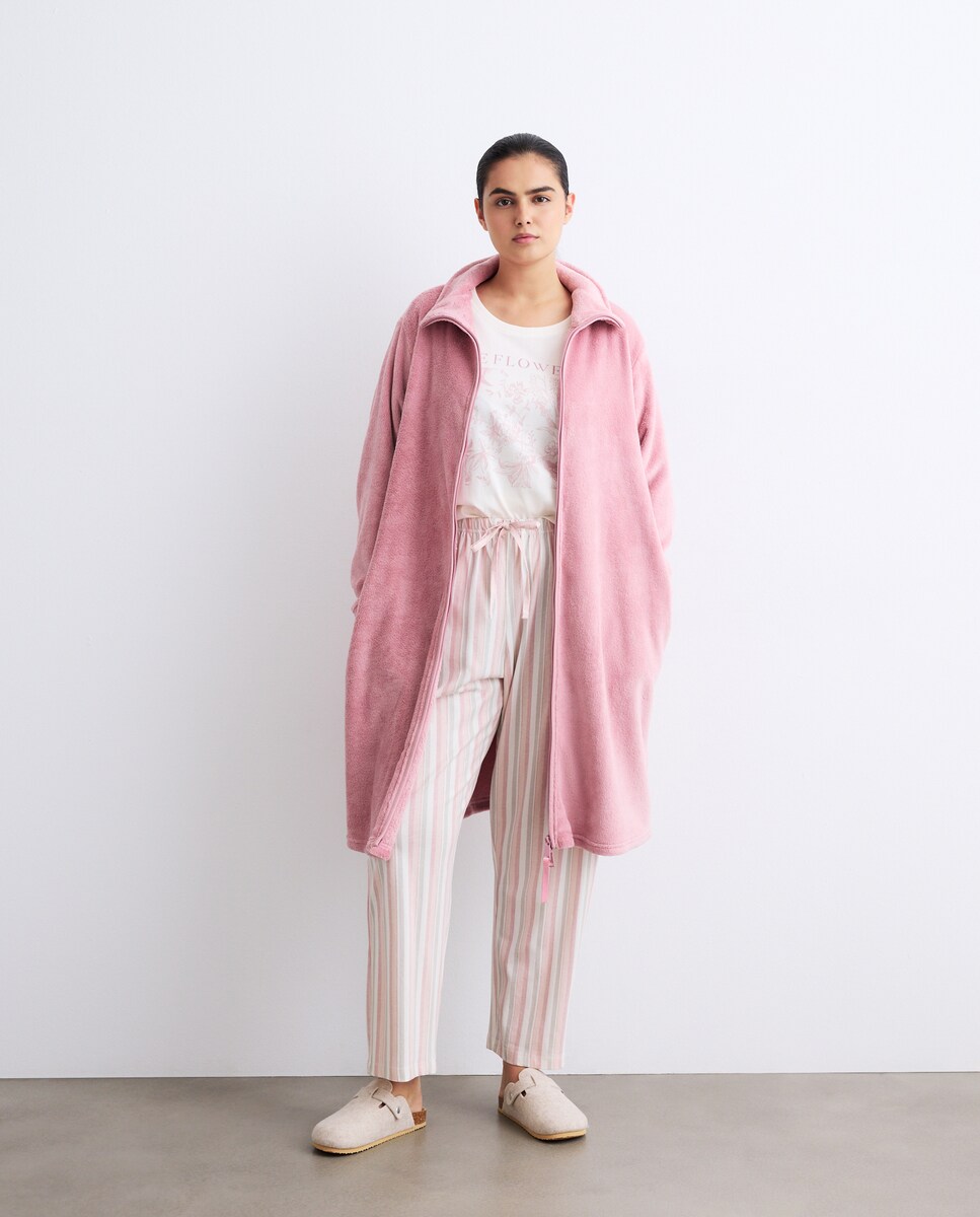 Robe com fecho-éclair Rosa-claro-1