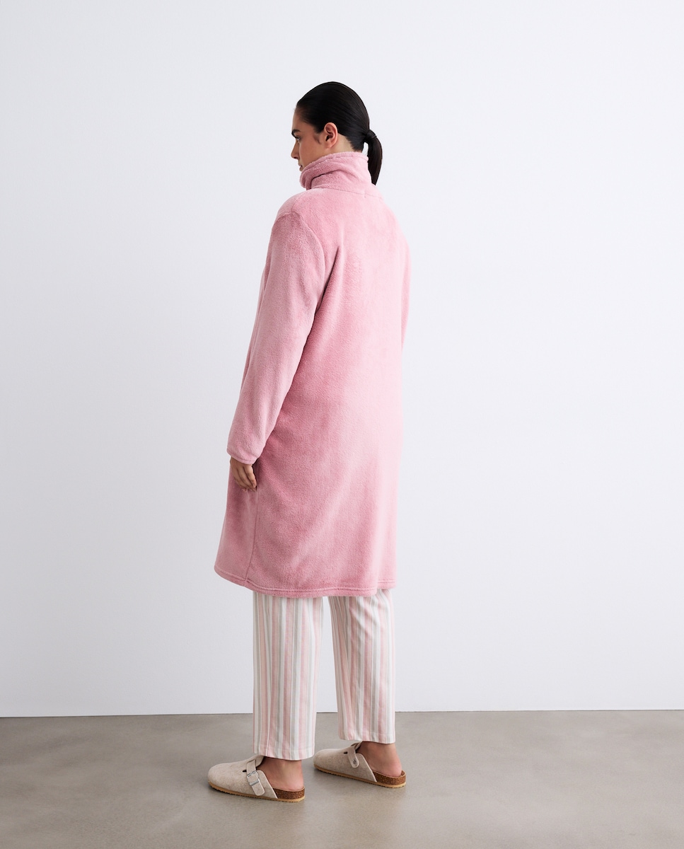 Robe com fecho-éclair Rosa-claro-3