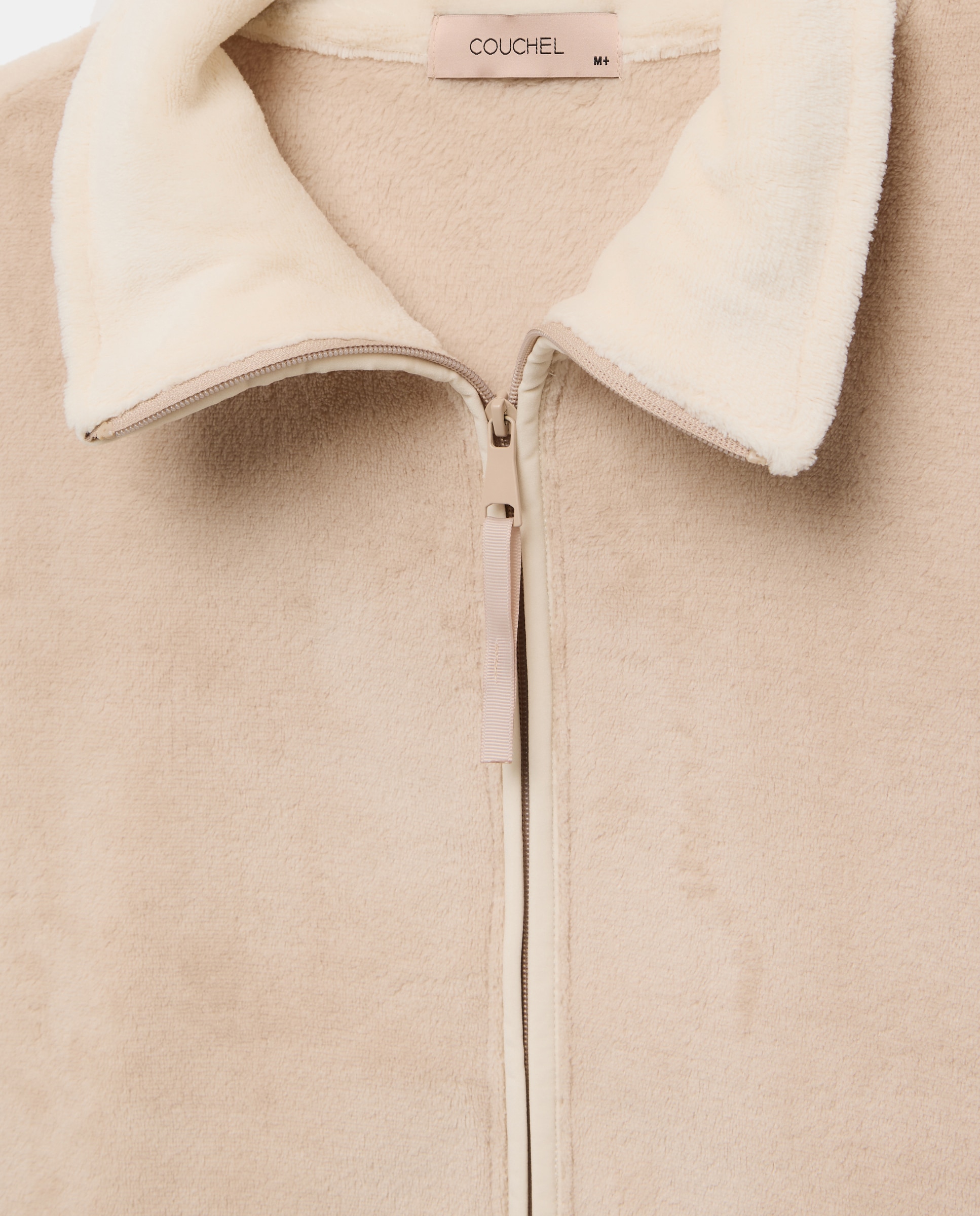 Robe com Fecho de Correr e Gola em Contraste Torrado-5