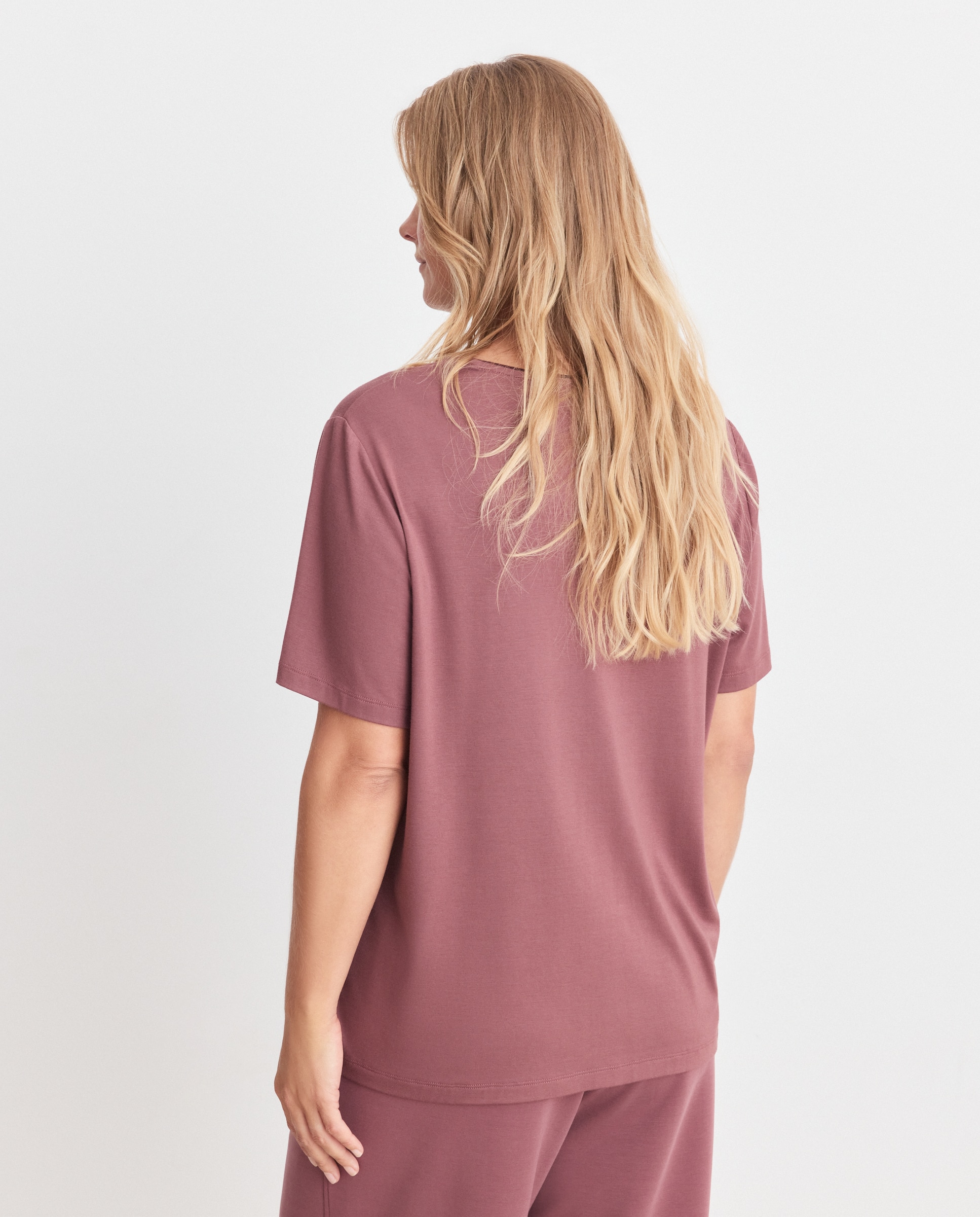 T-shirt de mulher com manga curta 220 Rosa Pálido-3