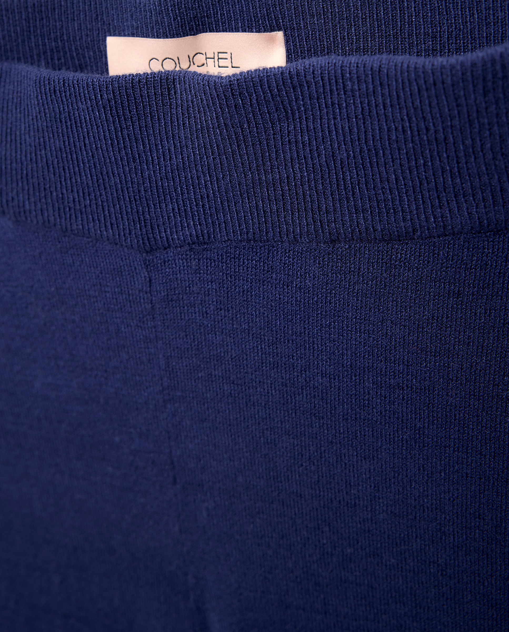 Calças de Tricot com Detalhes nas Bainhas Azul-marinho-5