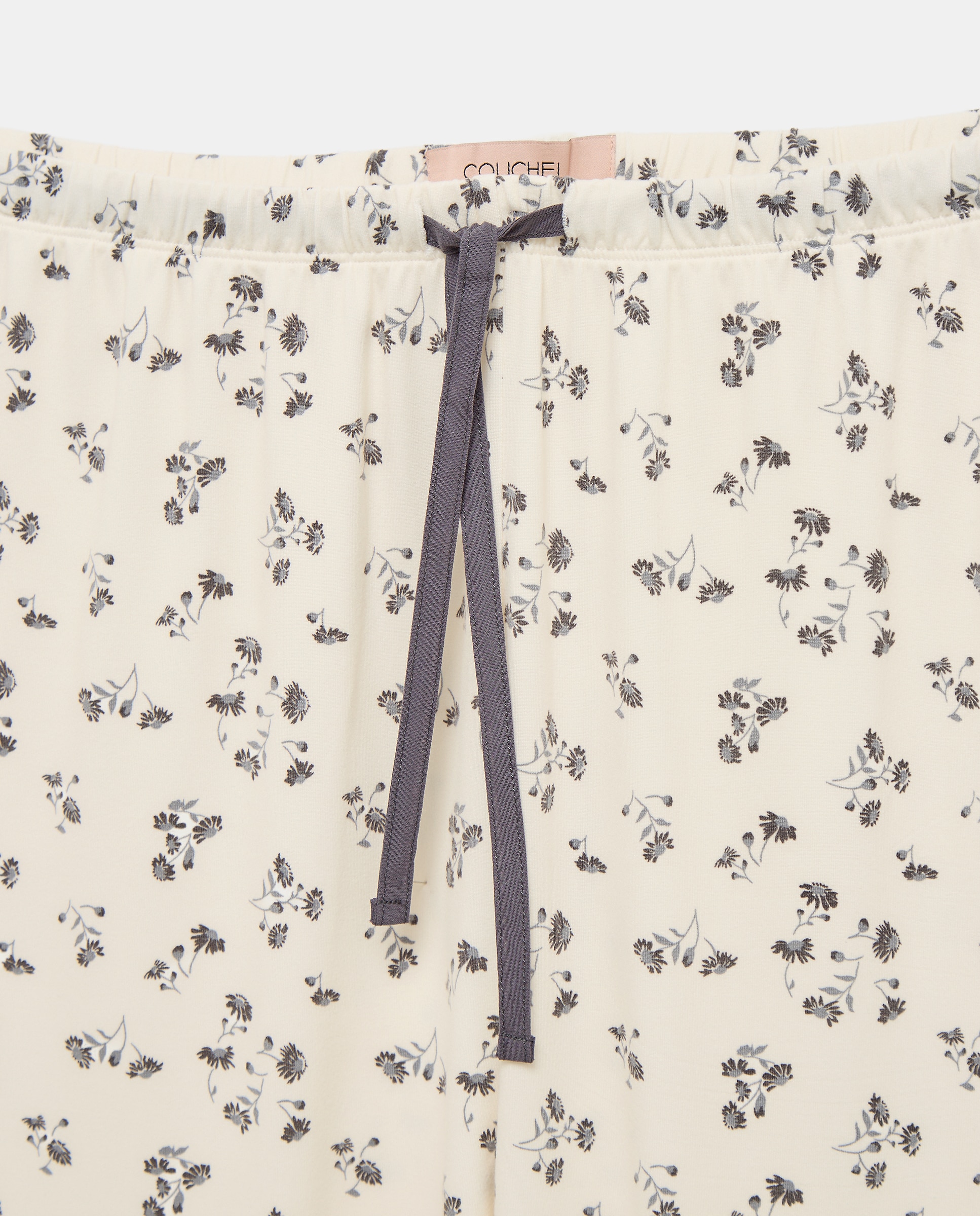 Pijama Camiseiro com Estampado Floral Branco-5