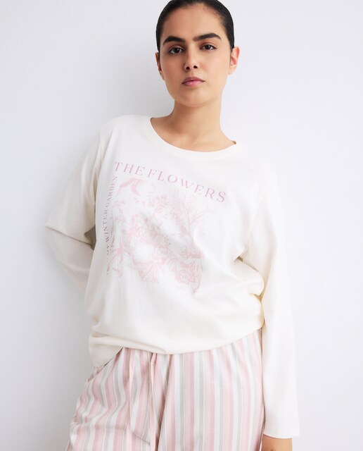 Imagen 0 de Pijama de mujer con pantalón a rayas