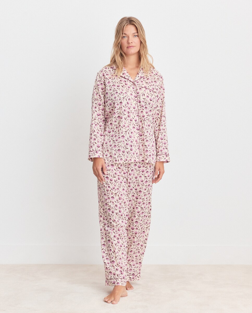 Imagen 0 de Pijama camisero de mujer estampado Blanco