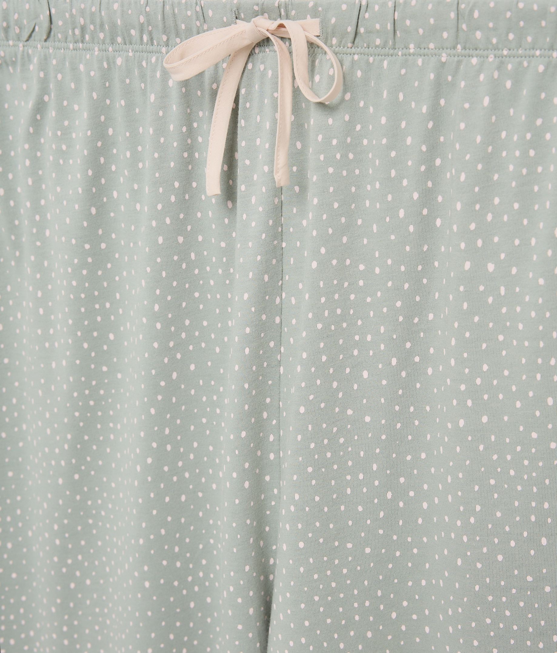 Pijama de Decote em Bico com Detalhes de Renda Verde-5
