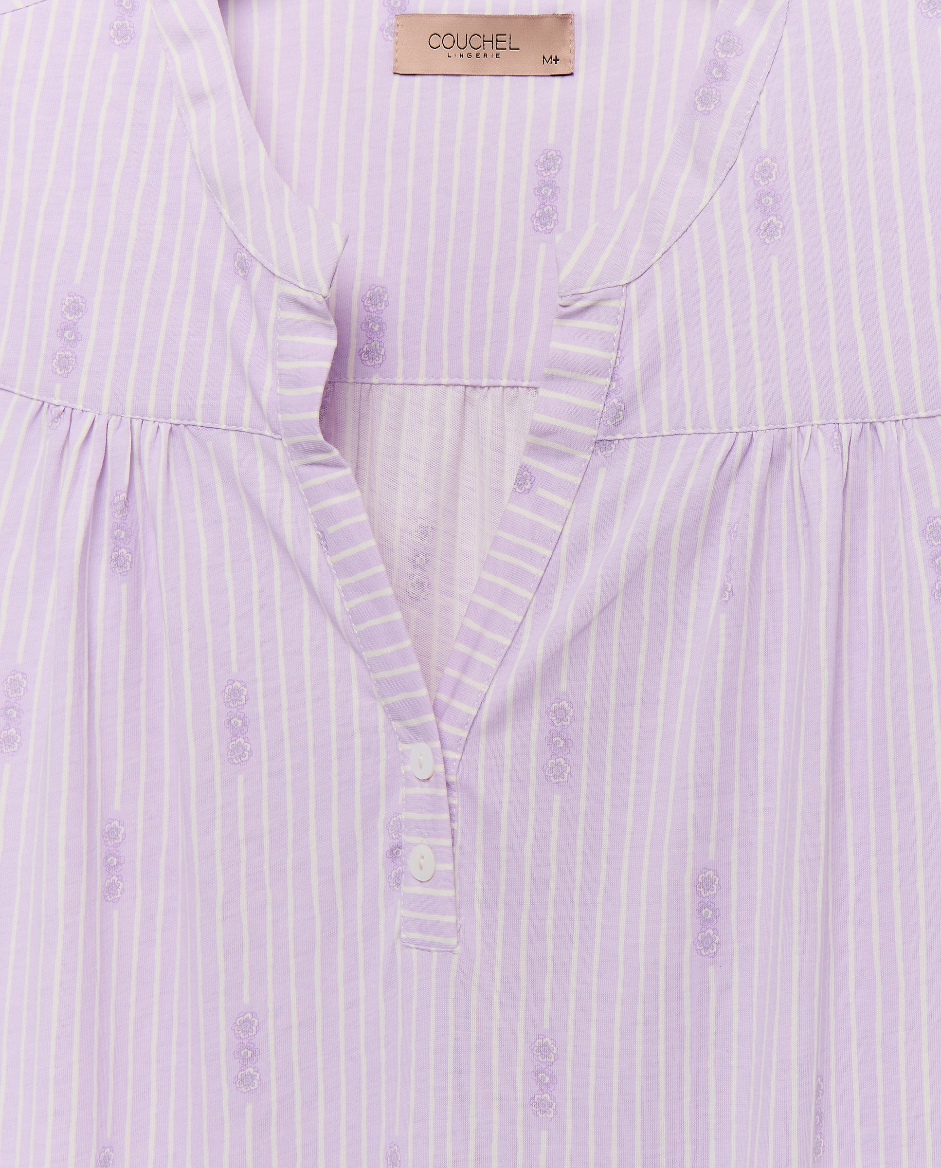 Camisa de Dormir Curta sem Mangas Roxo-5