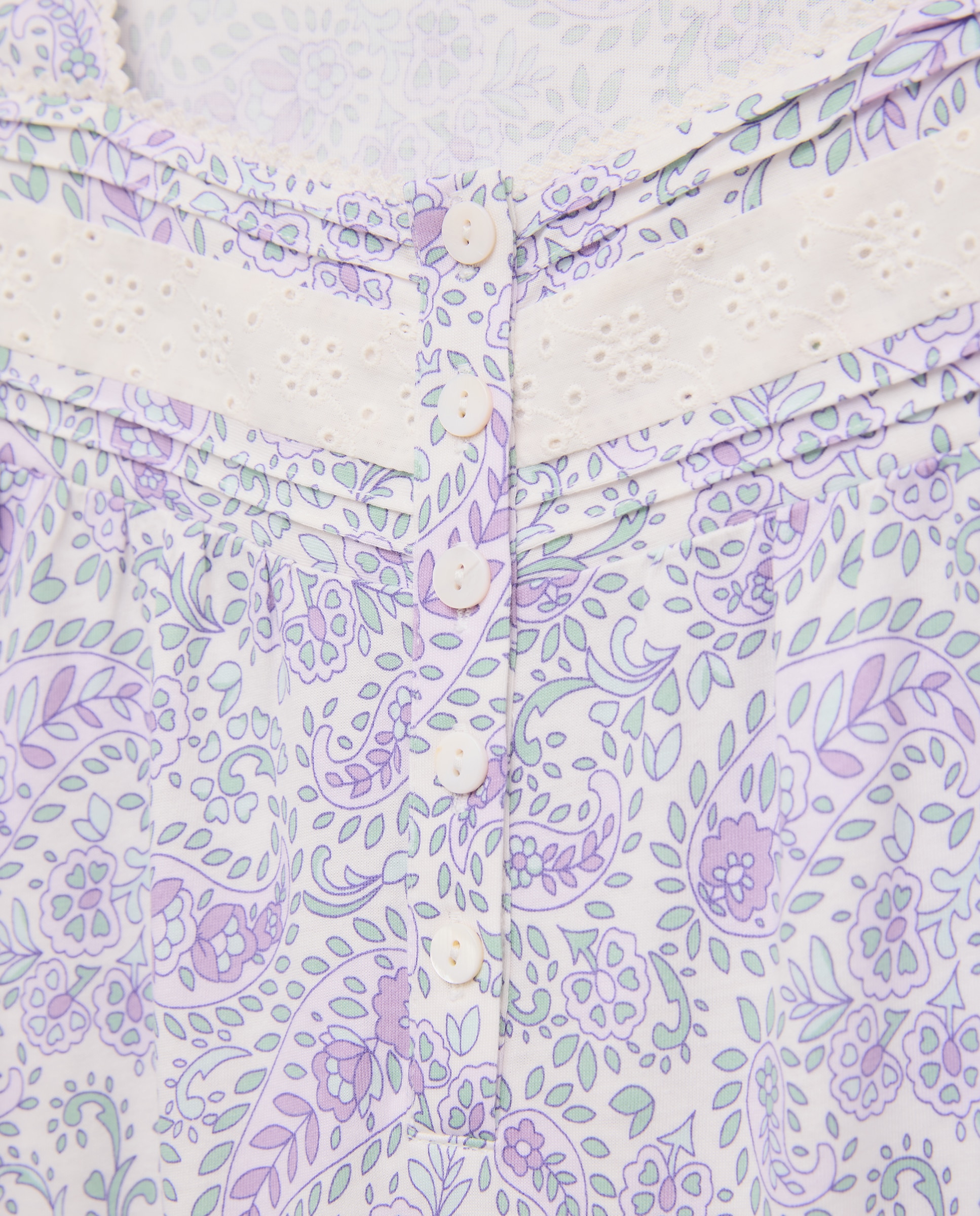 Camisa de Dormir de Alças com Estampado Roxo-4