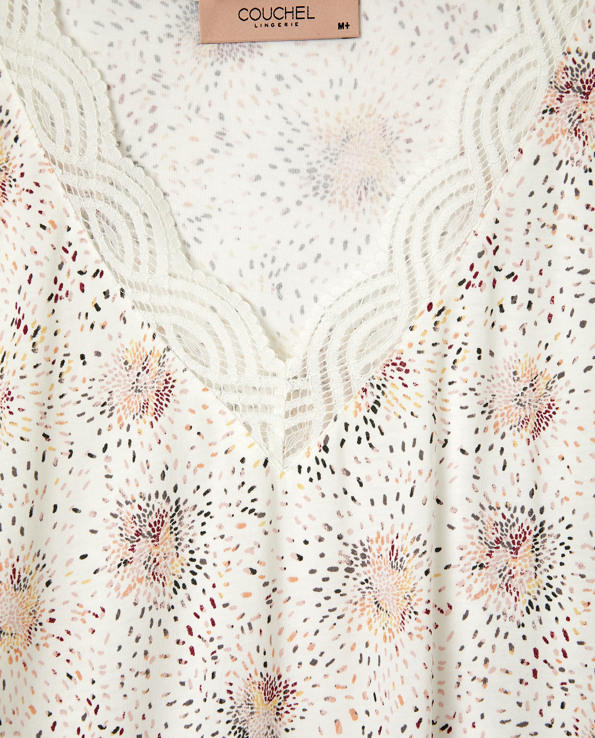 Camisa de Dormir de Estampado Floral com Manga Curta Multicolor-5