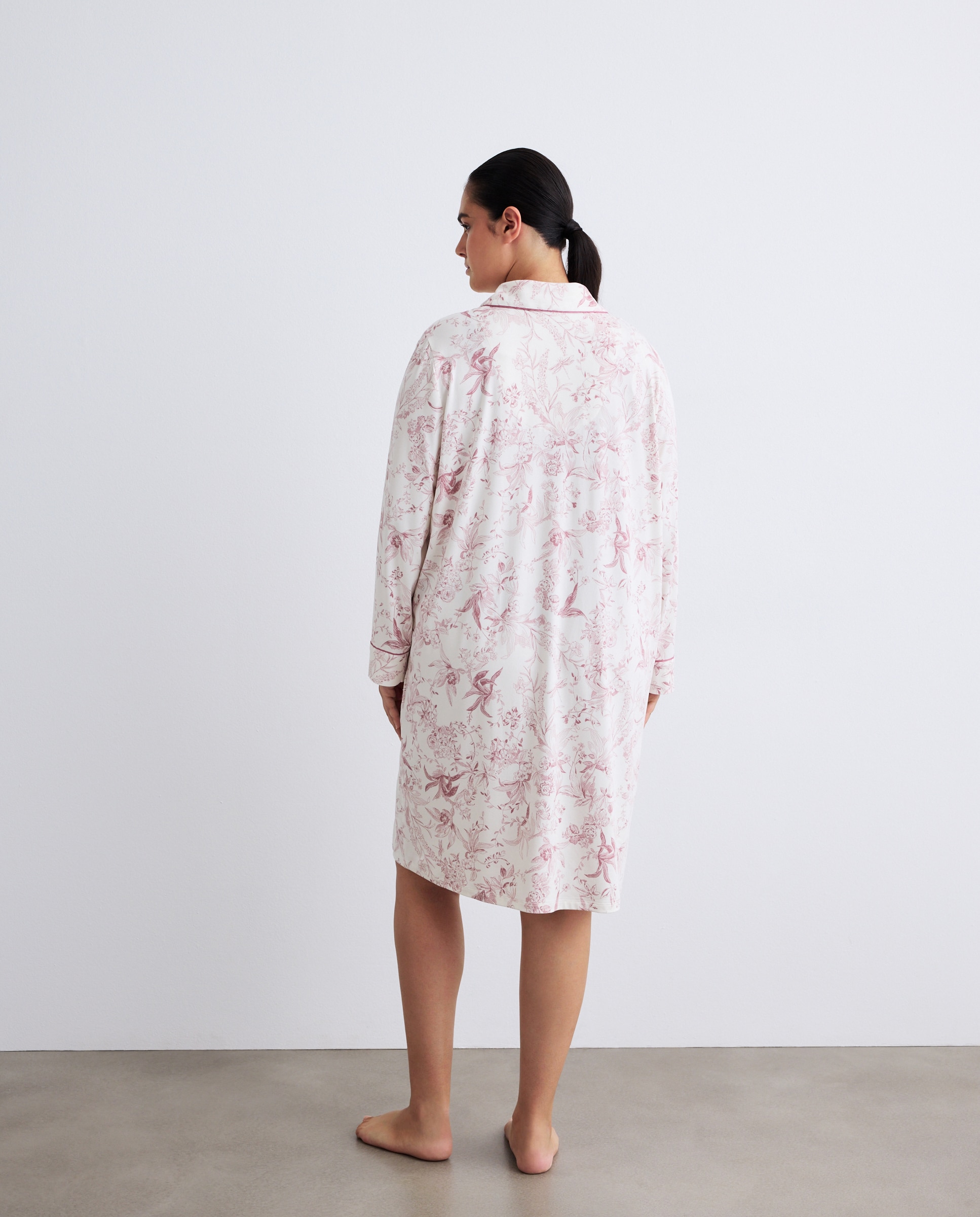 Camisa de Dormir Estampada Rosa-3