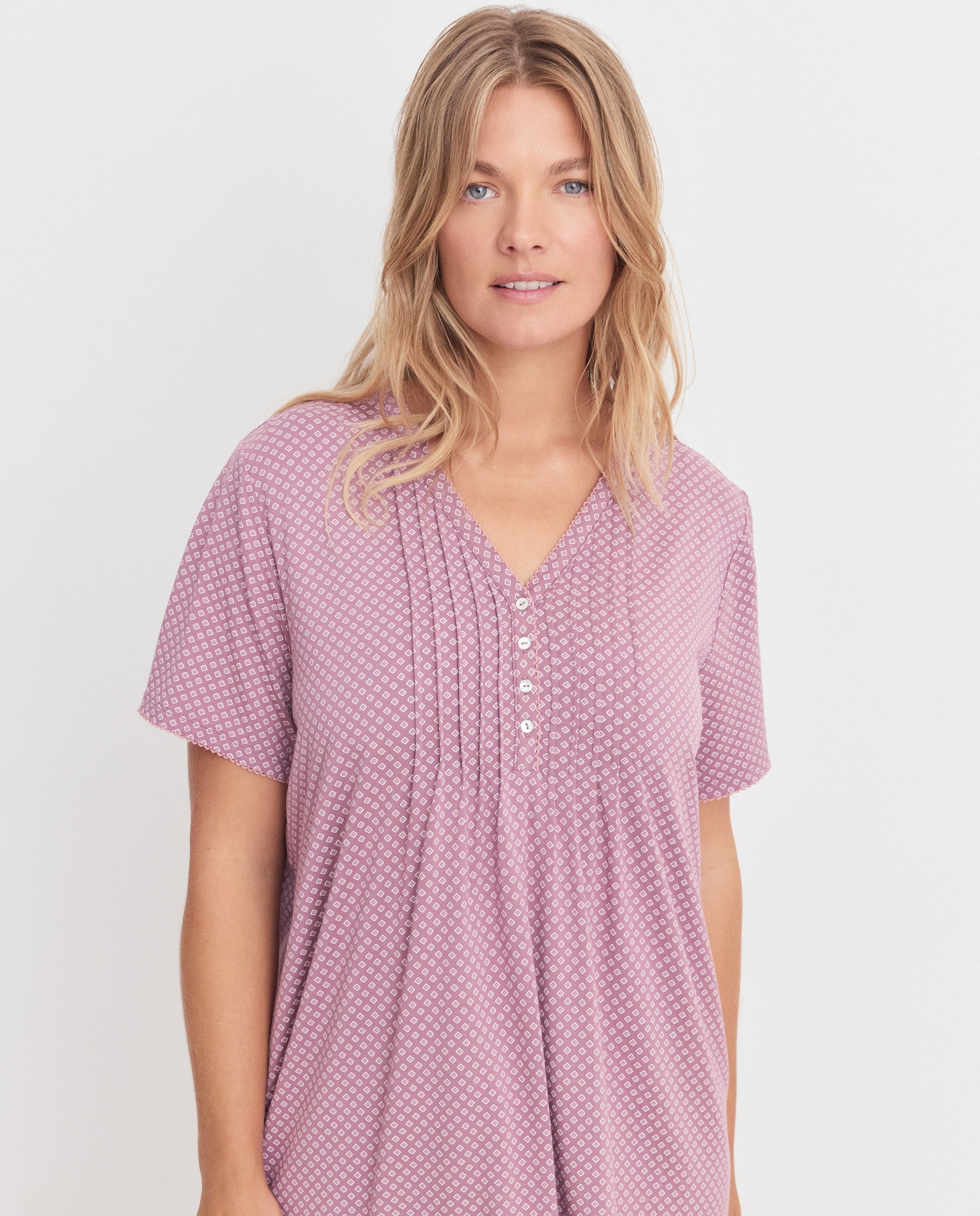 Camisa de Dormir com Carcela Rosa-2