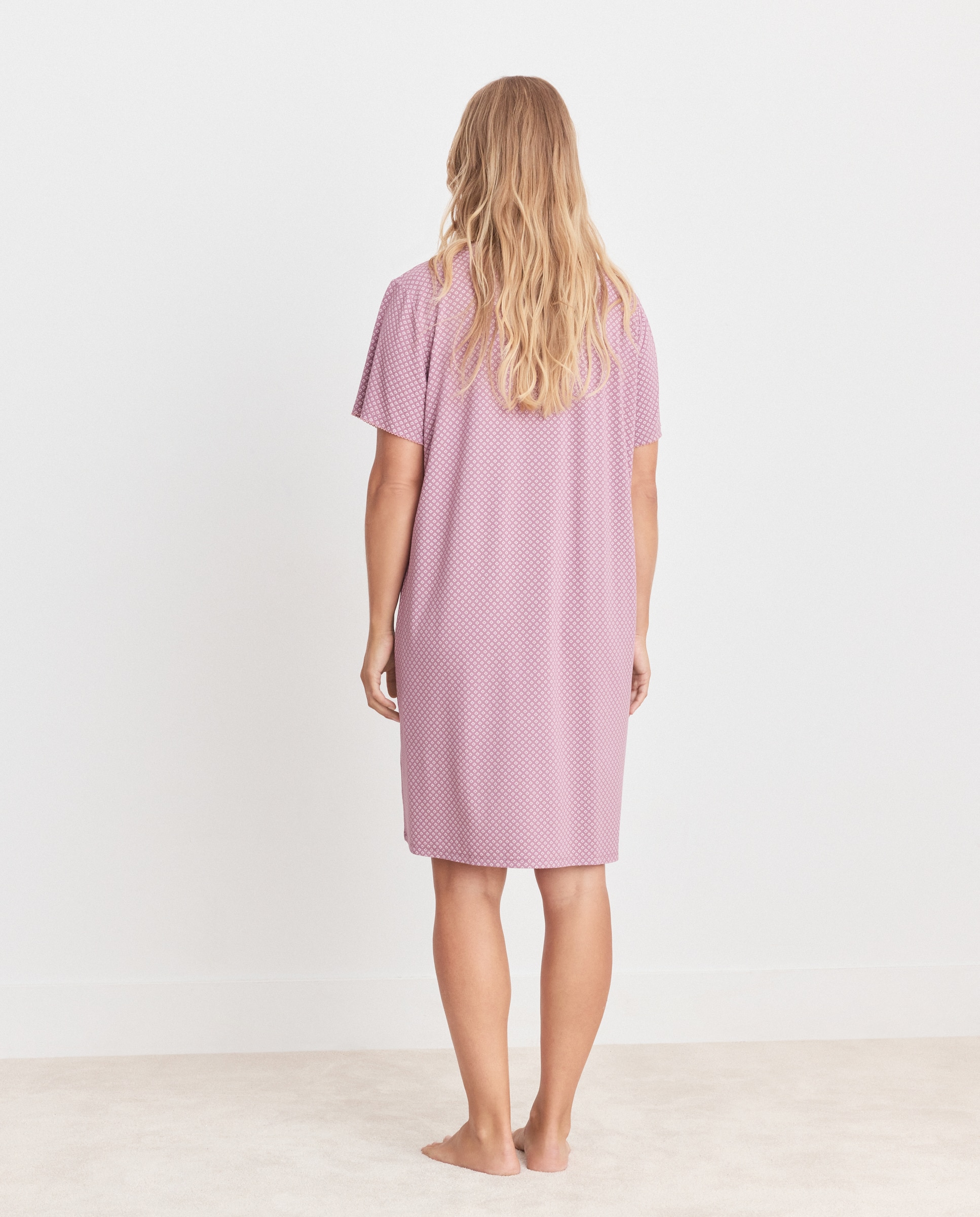 Camisa de Dormir com Carcela Rosa-3
