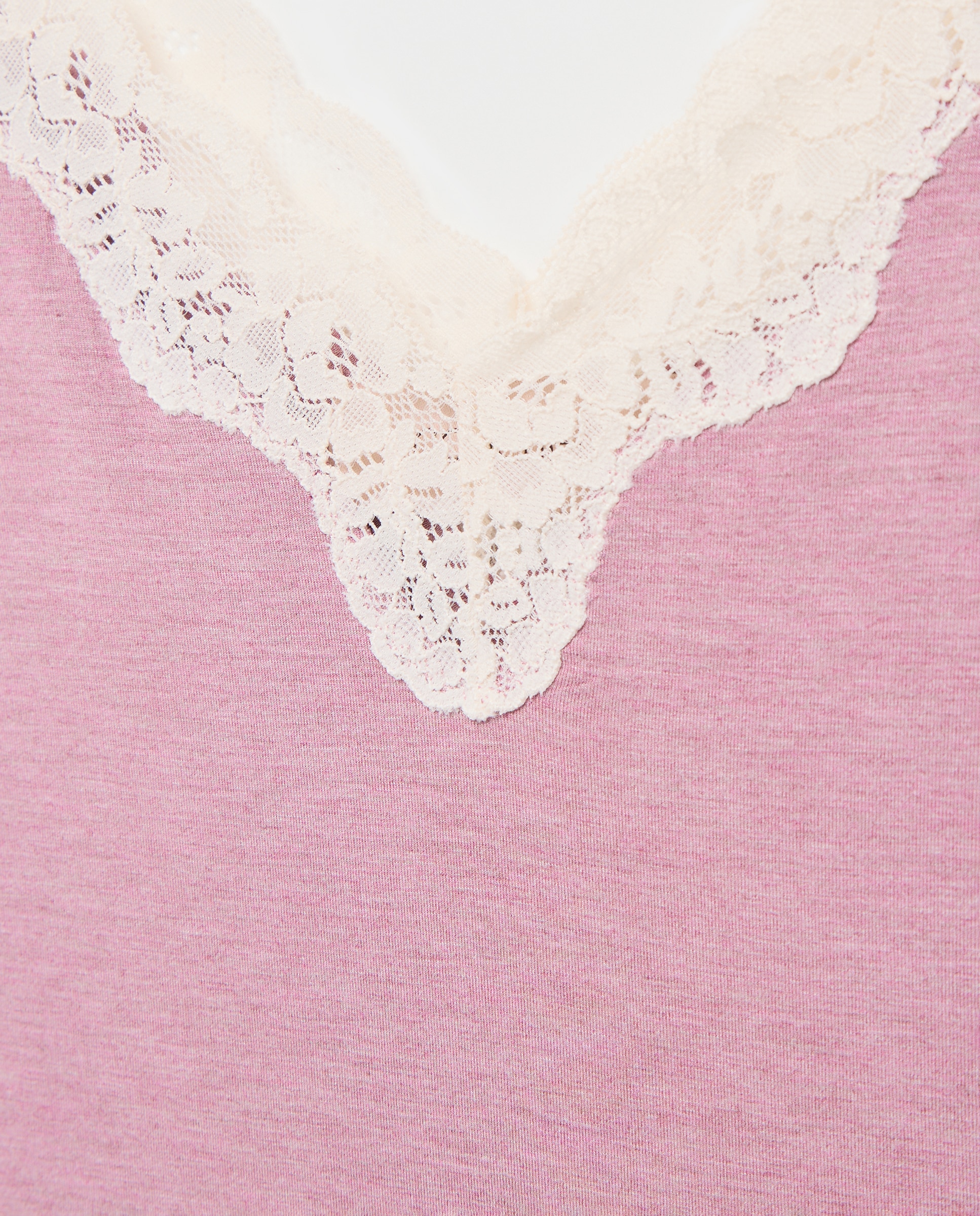 Camisa de Dormir de Alças com Detalhe Ameixa-5