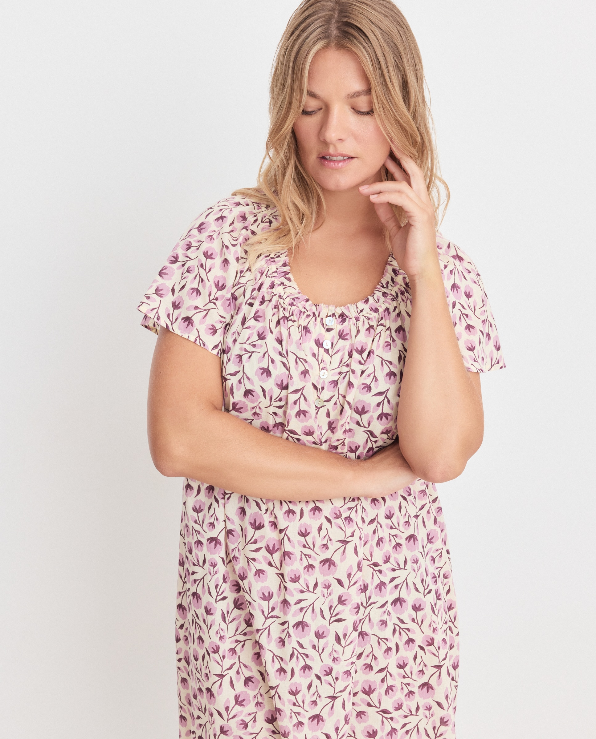 Camisa de Dormir Estampada Branco-2