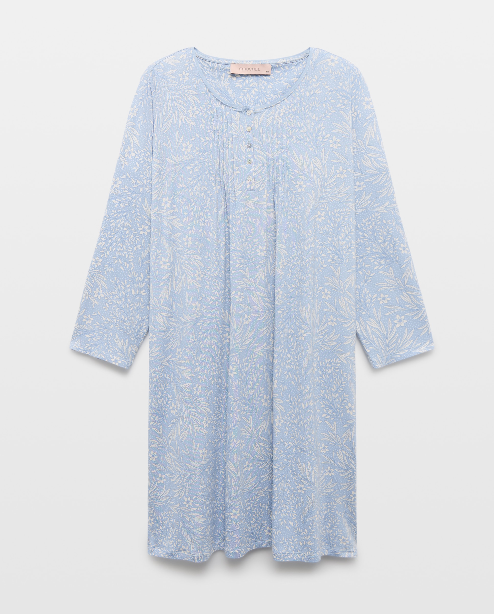 Camisa de Dormir com Carcela Azul-4