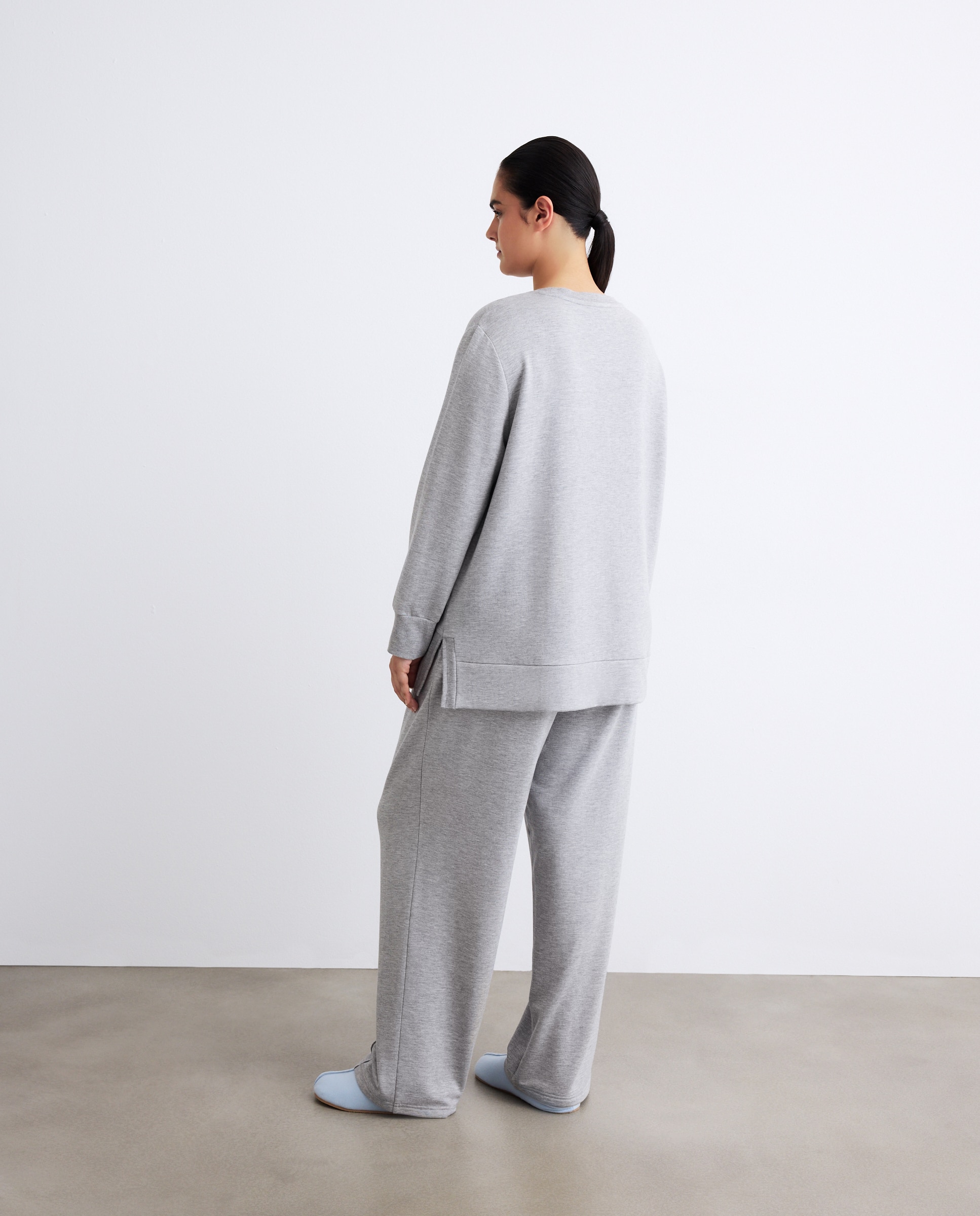 Calças regular de mulher 820 Cinzento Médio-3