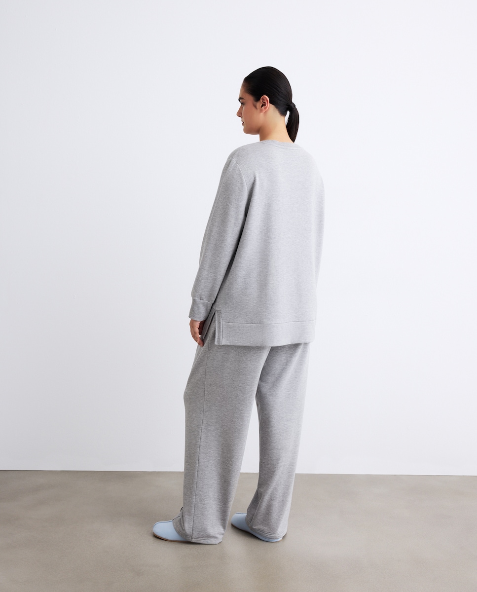 Calças regular de mulher 820 Cinzento Médio-3