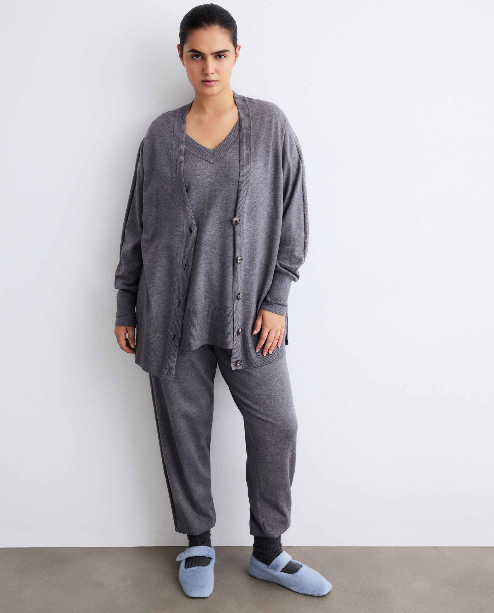 Casaco com Botões 830 Antracite-1