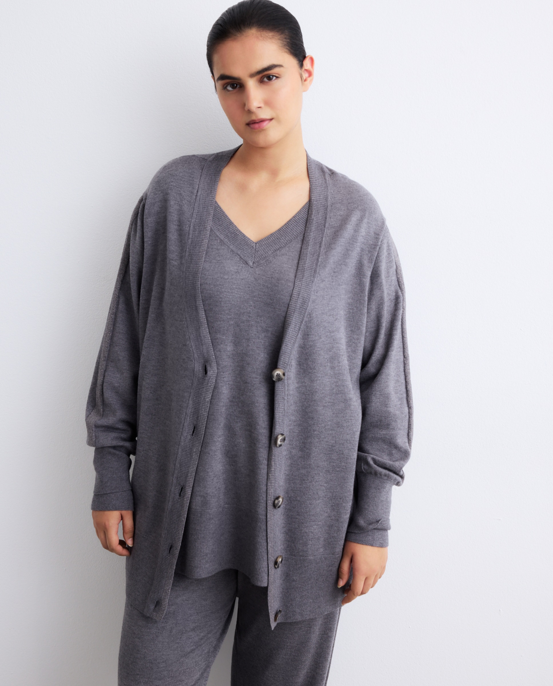 Casaco com Botões 830 Antracite-2