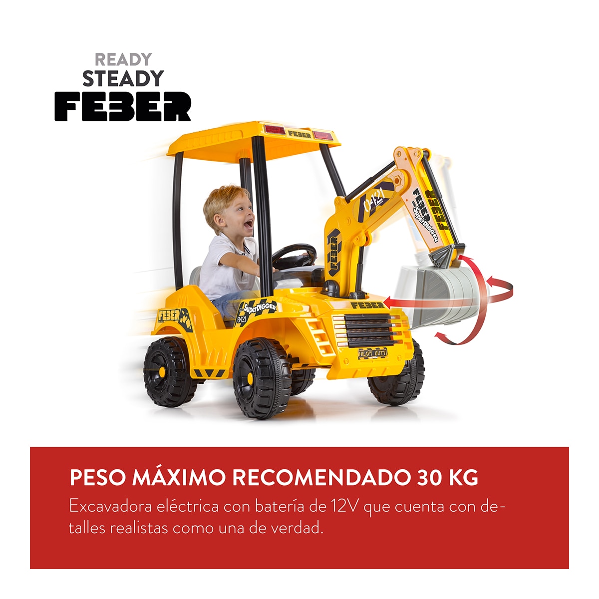 Excavadora eléctrica Super Digger 12V LT Feber 6
