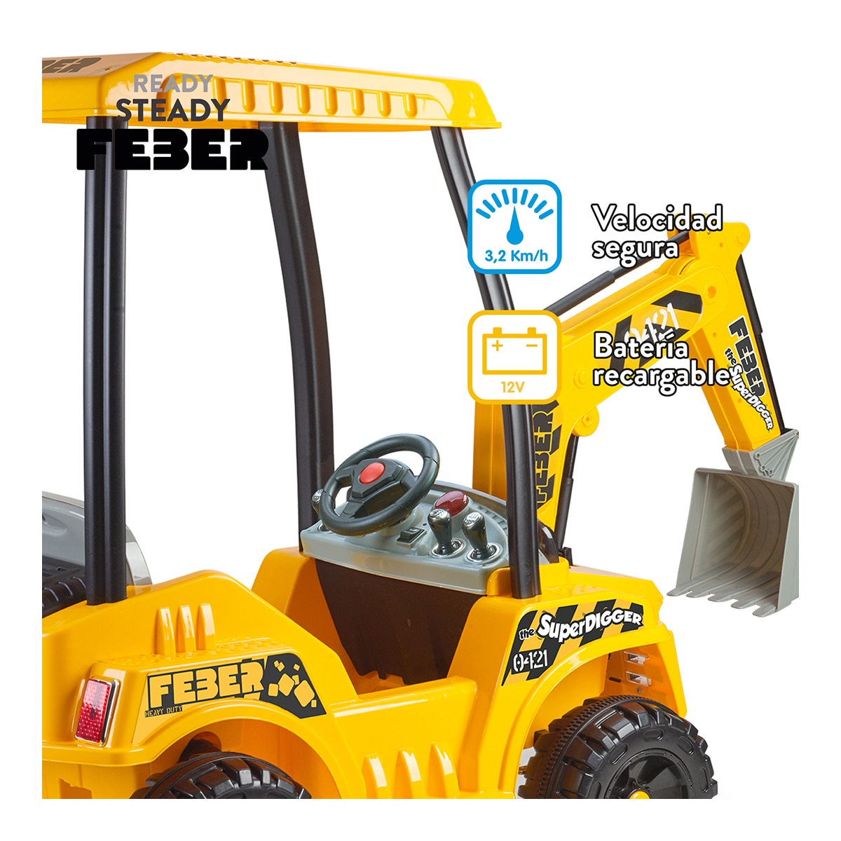 Excavadora eléctrica Super Digger 12V LT Feber 8