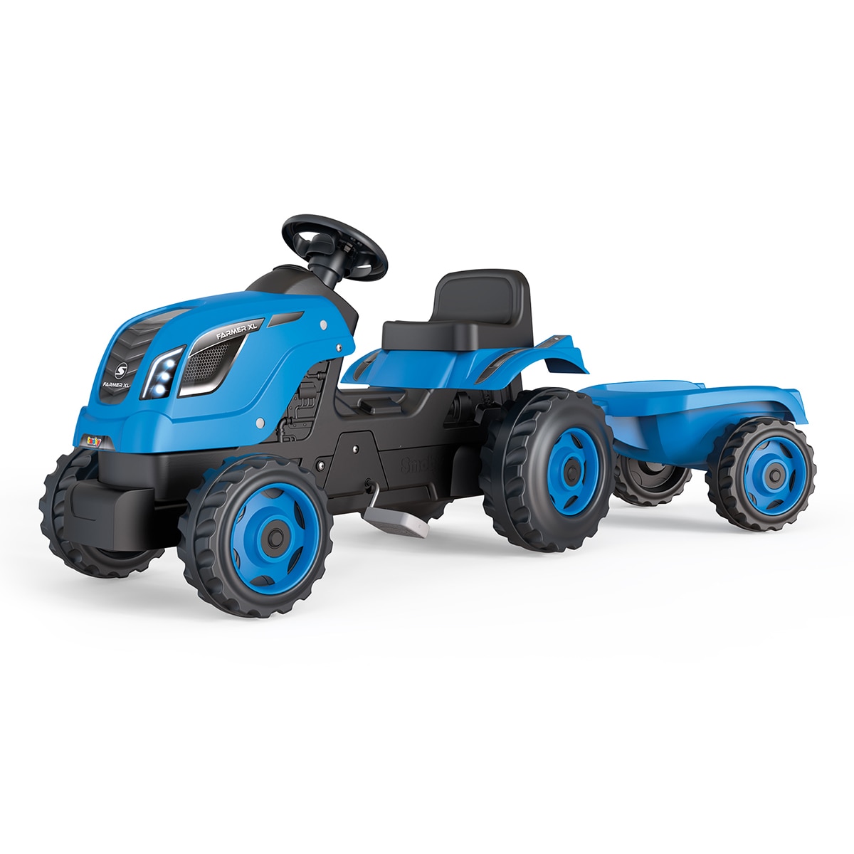 Smoby – Tractor Farmer XL Azul con Remolque Smoby.
