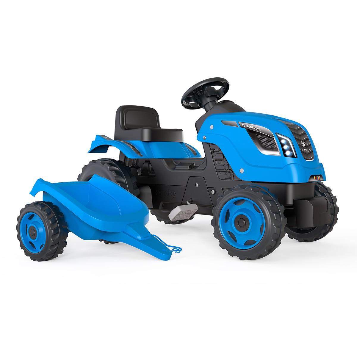 Tractor Farmer XL Azul con Remolque Smoby 2