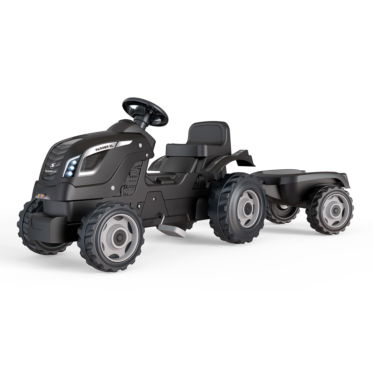 Imagen 0 de Tractor Farmer XL Negro con Remolque Smoby