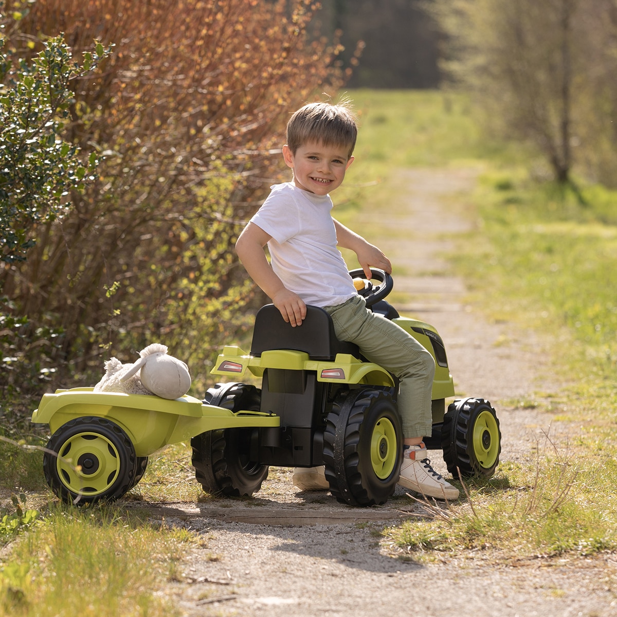 Tractor Farmer XL Verde con Remolque Smoby 3