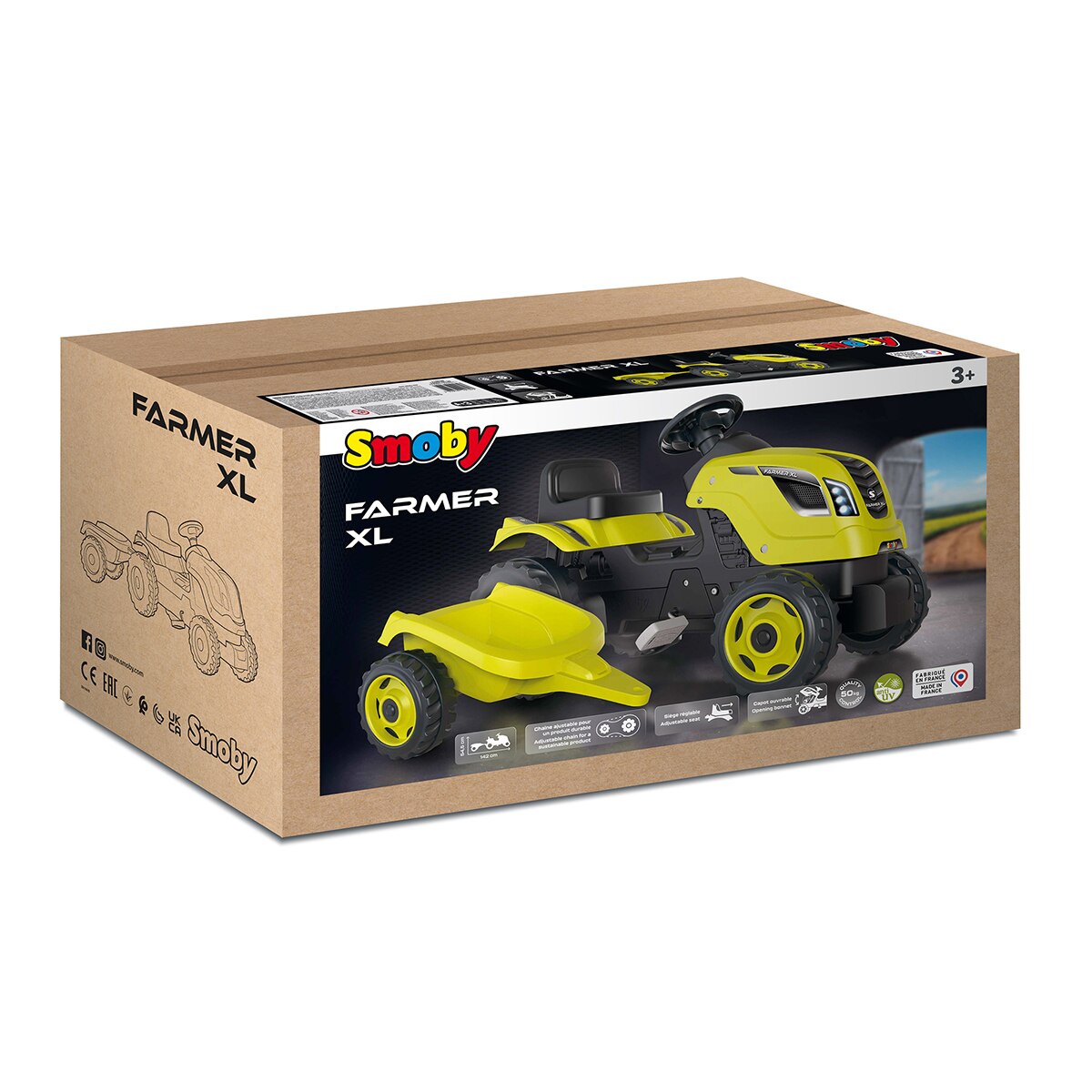 Tractor Farmer XL Verde con Remolque Smoby 5