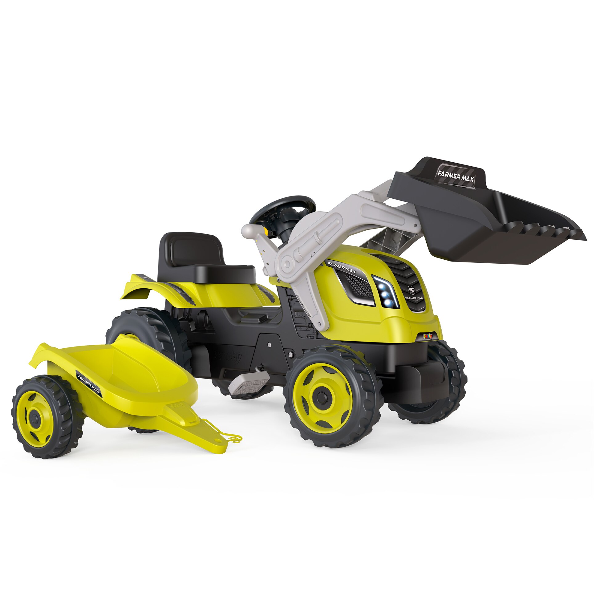 Tractor Farmer Max Verde con Remolque Smoby 3