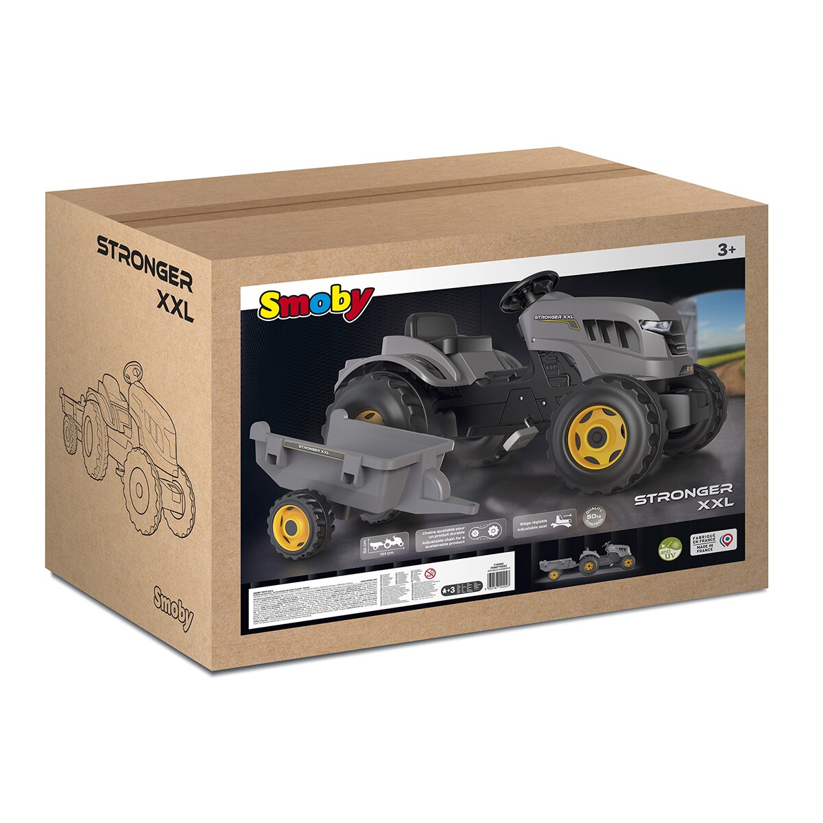 Tractor Stronger XXL con Remolque Smoby 8