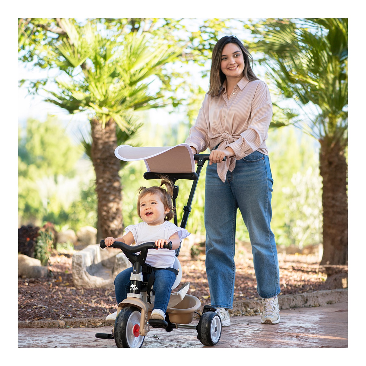 Triciclo Baby Balade Beige progresivo 3 en 1 que combina seguridad, comodidad y diversión Smoby 4