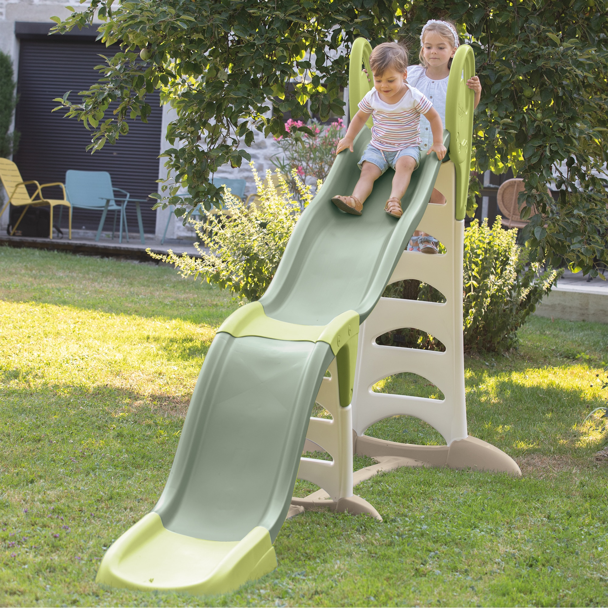 Tobogan super megagliss. Con rampa de triple onda, simple para los más pequeños y tobogán de triple onda para niños más mayores. Smoby Life 7