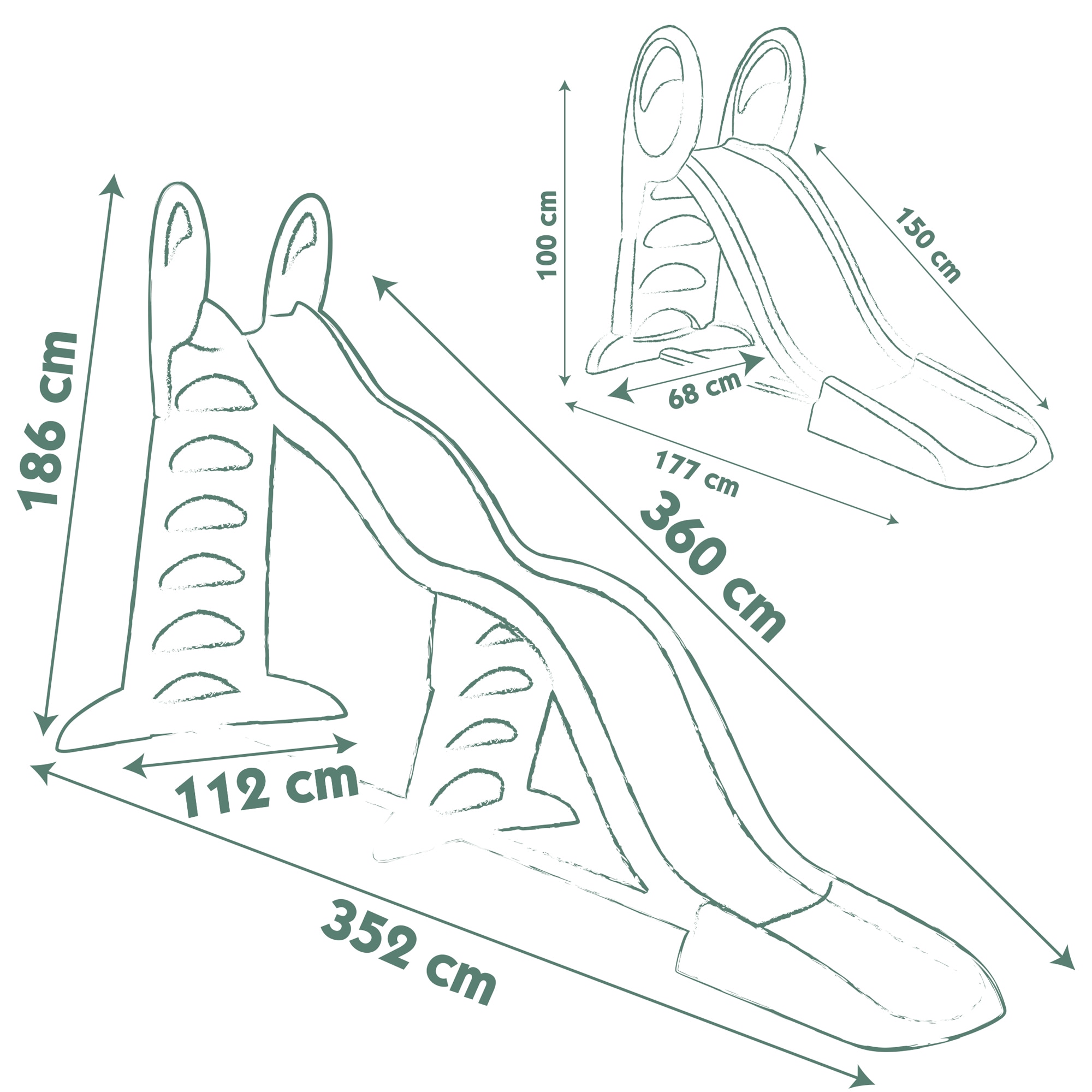 Tobogan super megagliss. Con rampa de triple onda, simple para los más pequeños y tobogán de triple onda para niños más mayores. Smoby Life 8