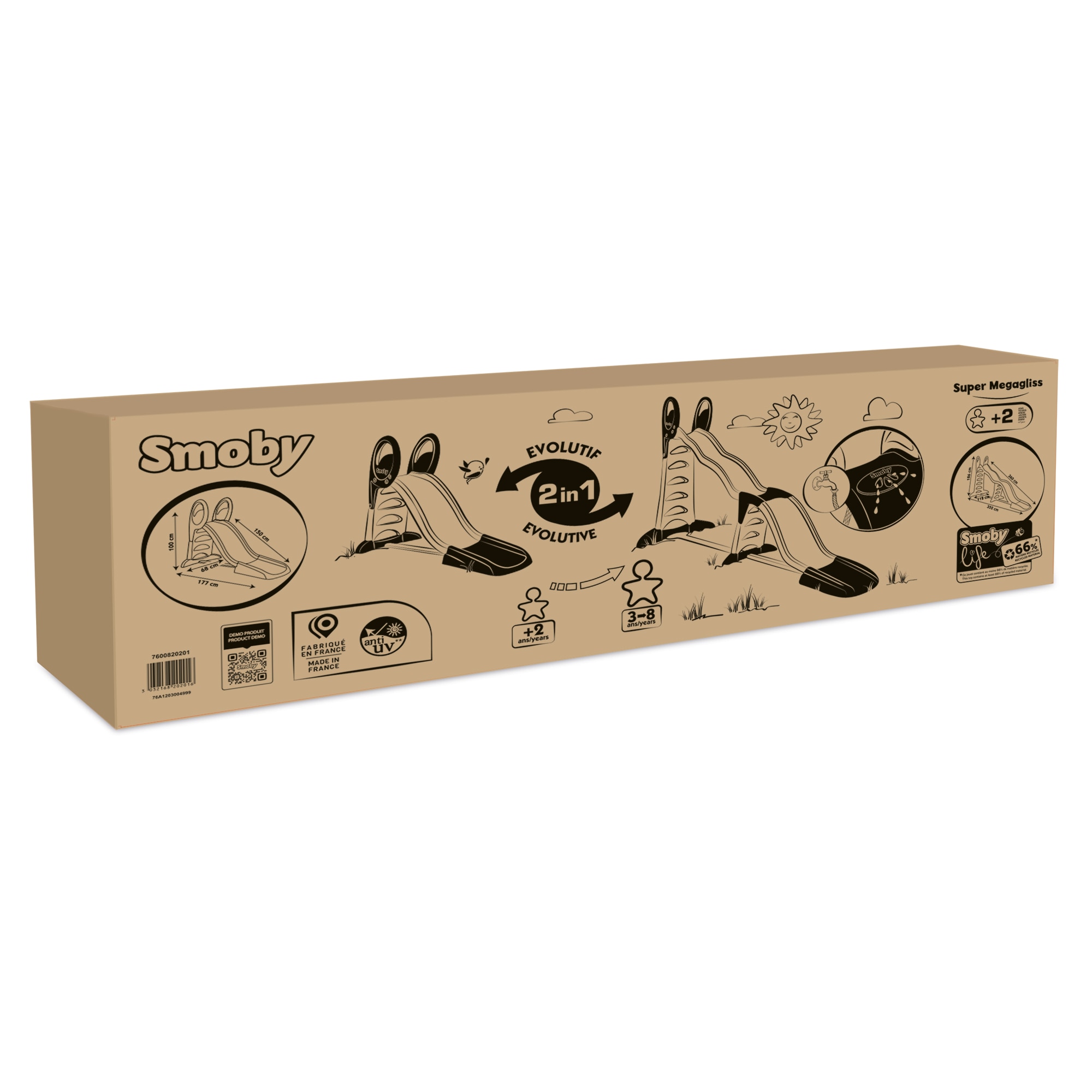 Tobogan super megagliss. Con rampa de triple onda, simple para los más pequeños y tobogán de triple onda para niños más mayores. Smoby Life 9