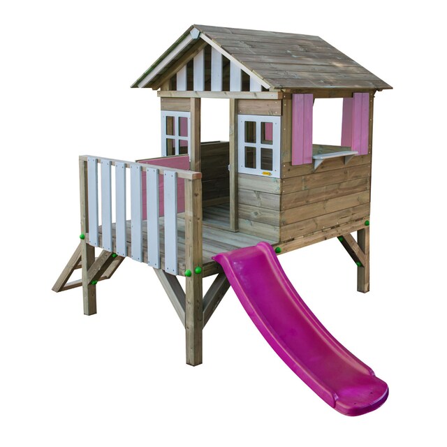 Casita Lollipop rosa elevada Madera