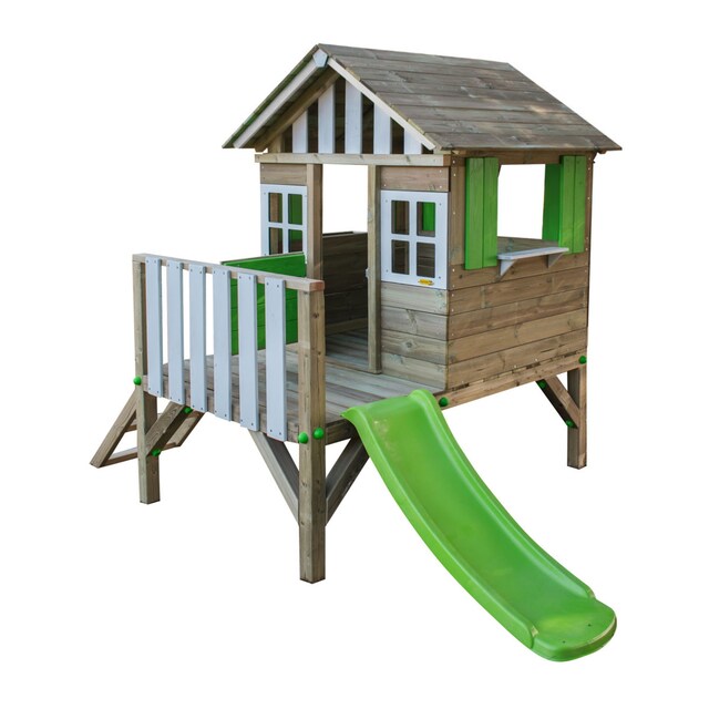 Casita Lollipop verde elevada Madera