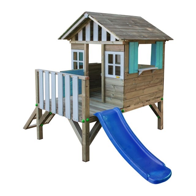 Casita Lollipop azul elevada Madera