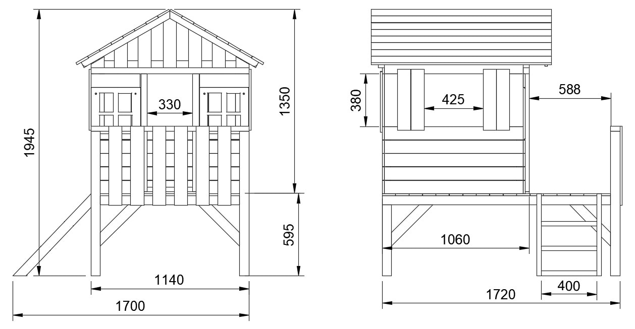 Casita Lollipop azul elevada Madera 2