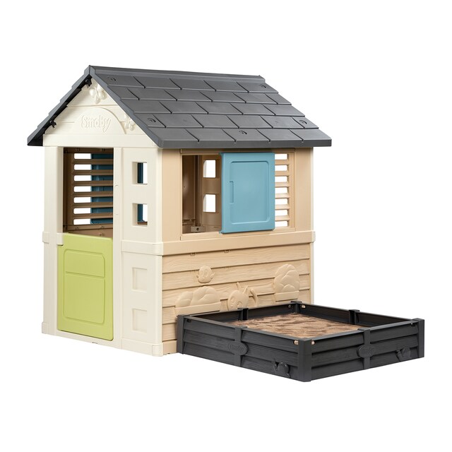 Imagen 0 de Casa arenero. Tiene 1 puerta baja y 2 ventanas con contraventanas correderas.iTncluye un arenero y una lona para el suelo. Smoby Life