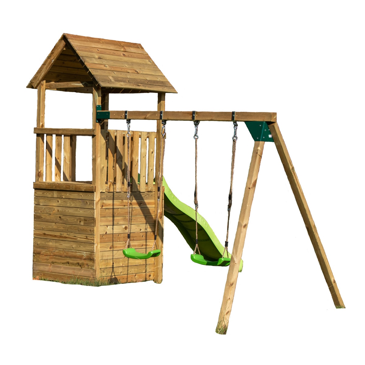 Imagen 0 de Parque infantil Masgames Tibidabo L con casita y columpio doble