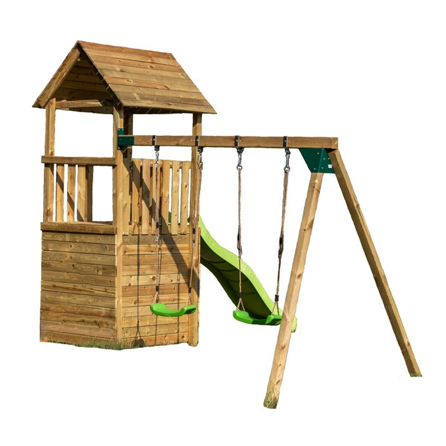 Parque infantil Masgames Tibidabo L con casita y columpio doble