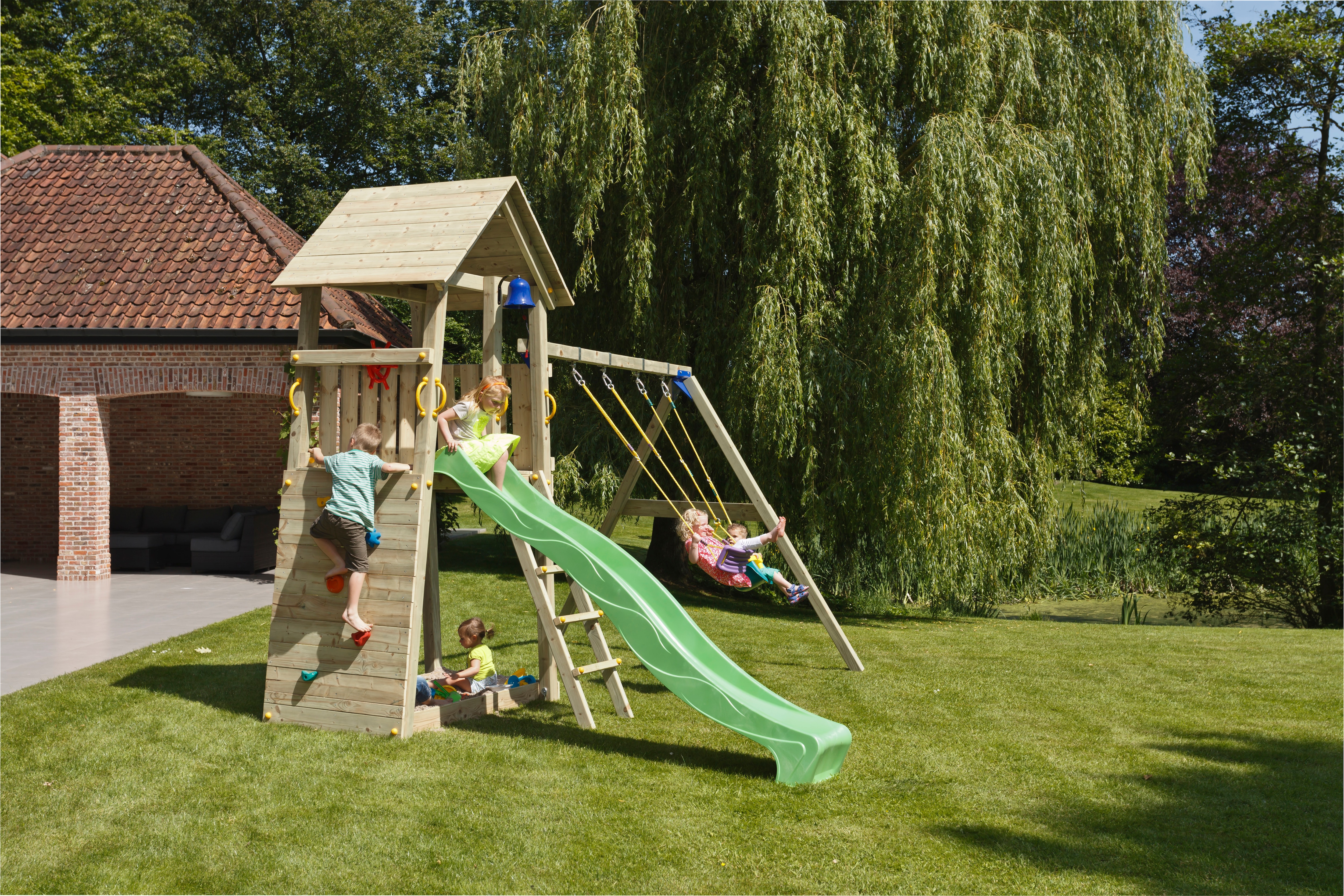 Parque infantil Masgames Belvedere L con columpio doble 2