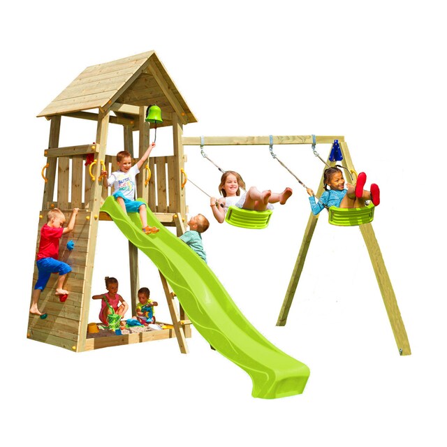 Parque infantil belvedere con columpio doble Madera