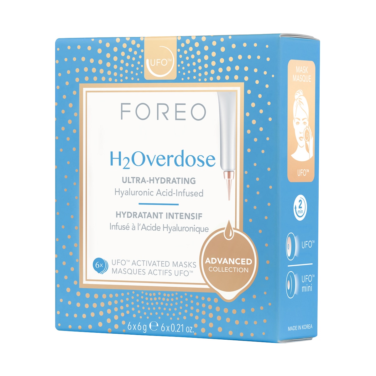 H2Overdose - Mascarilla facial ultra-hidratante para pieles secas para UFO/UFO mini FOREO 1