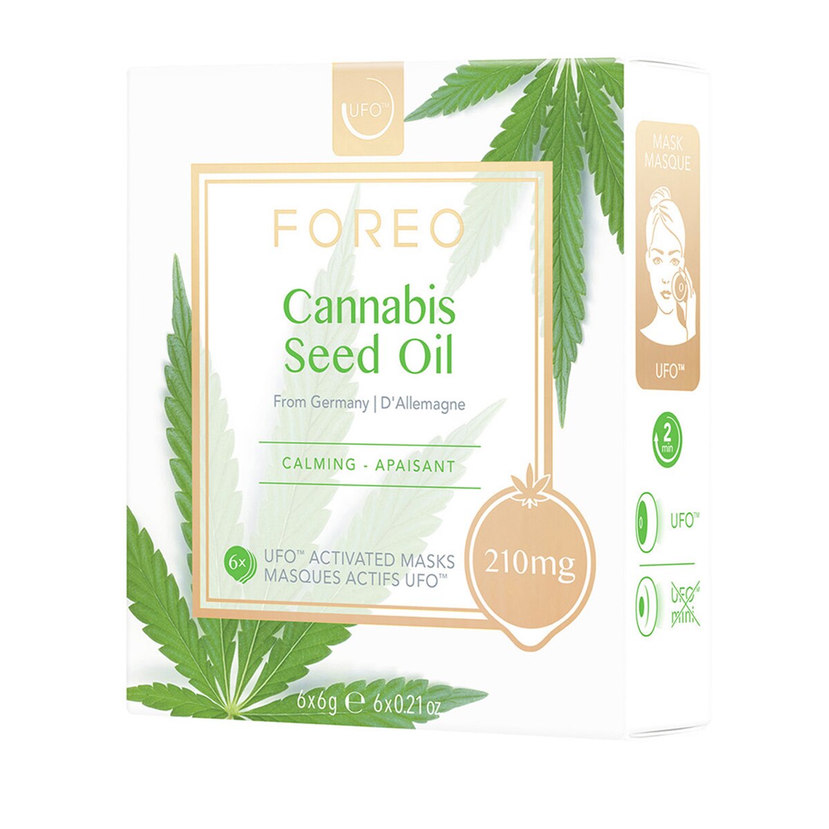 Mascarilla facial hidratante y calmante para UFO Cannabis Seed Oil FOREO 1