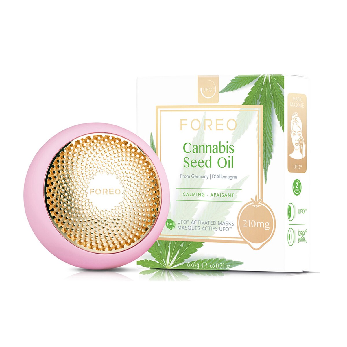 Mascarilla facial hidratante y calmante para UFO Cannabis Seed Oil FOREO 3