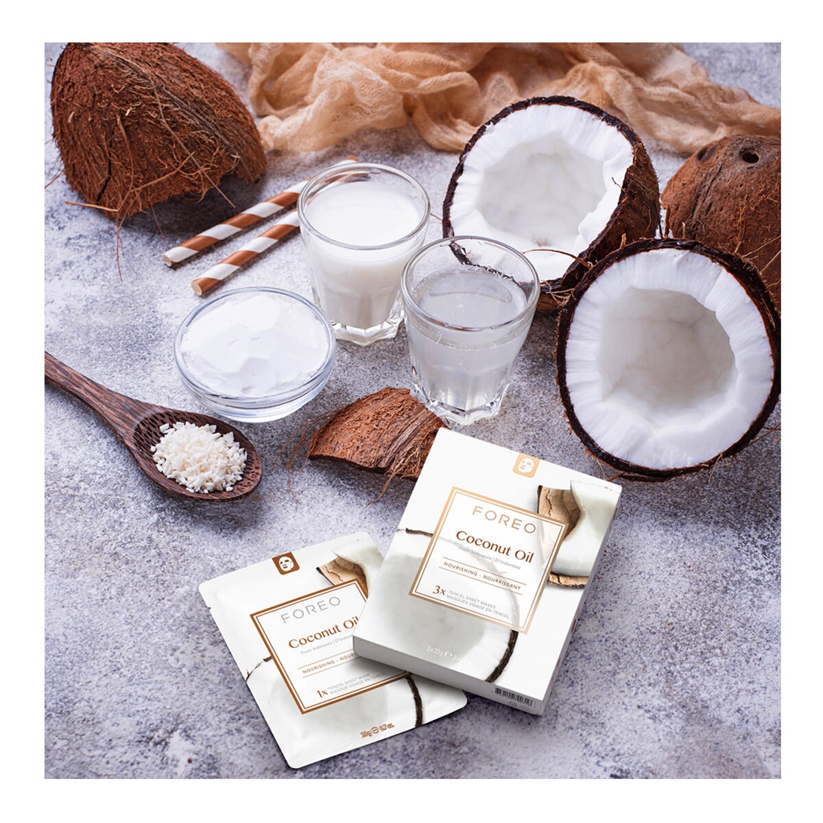Imagen 6 de Mascarilla facial nutritiva Coconut Oil para piel deshidratada FOREO - 20 g