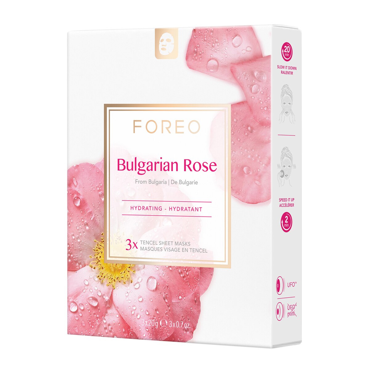 Mascarilla facial Bulgarian Rose para piel seca y apagada FOREO 20 g 1