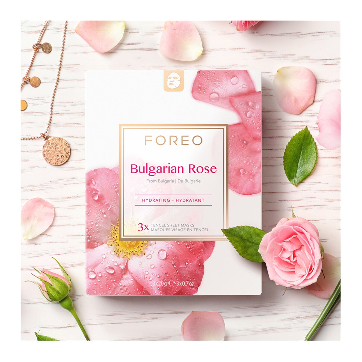 Mascarilla facial Bulgarian Rose para piel seca y apagada FOREO 20 g 6